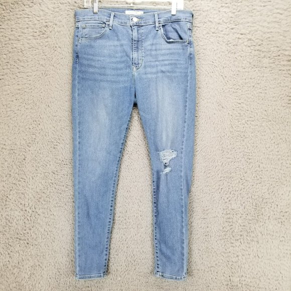 Levis Jeans Womens 32 720 Medium Wash Stretch High Rise Distressed Super Skinny - Picture 2 of 16